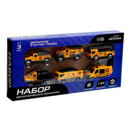 Машинки металлические Строительная техника, набор 6 шт., масштаб 1:64 - Автоград фото 5