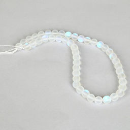 Бусины из натурального камня «Кошачий глаз», набор 46 шт., размер 1 шт. — 8 мм, матовый белый