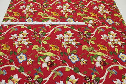 Интерьерный хлопок "Дикая орхидея" цв.рубиново-красный, ш.1.5м, хлопок-100%, 240гр/м.кв