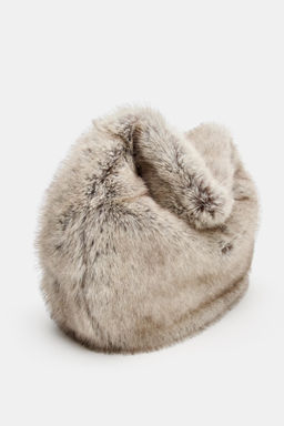 MAXI FAUX FUR BUCKET BAG - Zara фото 10