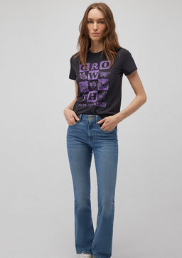 Kelebek Bask?l? Antrasit Tisort