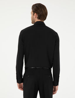 Siyah Slim Fit Uzun Kollu Basic G_mlek