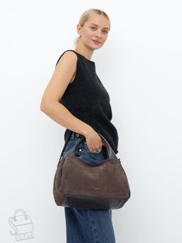 Сумка женская кожаная 92107MSS d.gray Velina Fabbiano-Safenta в Новосибирске