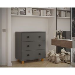 Комод пеленальный ИНКАНТО PAPI Lux 800/3, графит/бук - Simaland фото 6