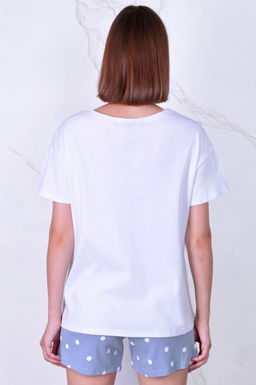 Арт. 9132 Пижама с шортами 42-50 (5 шт) Цвет:верх- белый, низ- бежевый - Калинка фото 3