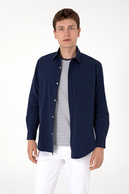 Erkek Lacivert Uzun Kollu G_mlek Sepette S_rpriz _ndirim