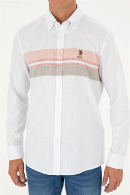 U. S. Polo Assn / Мужская рубашка цвета хаки с длинным рукавом - U.s. polo assn фото 6