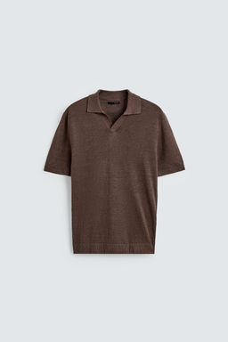 POLO PUNTO REGULAR FIT 100% LINO / Marr?n - Zara фото 8