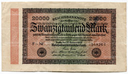 Банкнота 20000 марок 1923 года Германия