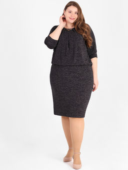 Платье трикотажное офисное теплое