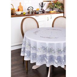 СКАТЕРТЬ КРУГЛАЯ ГУСИ ЛЕГАРД ДИАМЕТР=180 СМ., СЕРЫЙ, 100