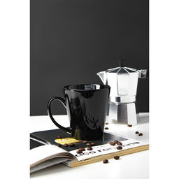 Кружка керамическая Доляна Coffee break, 370 мл, цвет чёрный  фото 3