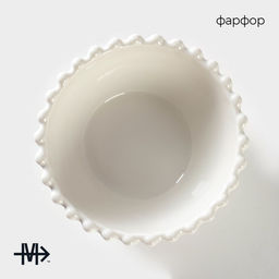 Миска фарфоровая Magistro Лакомка, 200 мл, d=11 см, цвет белый фото 7