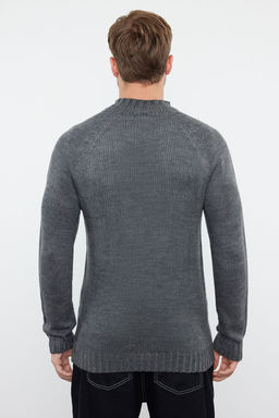 TRENDYOL MAN Tas Slim Dar Kesim Yar?m Bal?kc? Yaka Duz Triko Kazak TMNAW25KZ00002 - Trendyolmilla фото 5