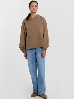 Худи женское коричневое сепия 122913