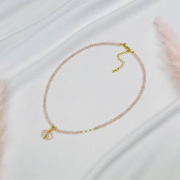 Колье из Розового кварца и Жемчуга 43 см +