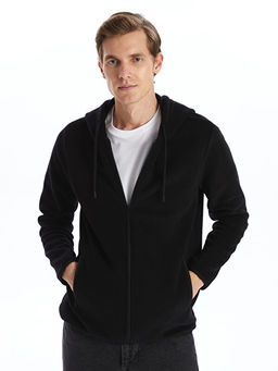 Kap??onlu Uzun Kollu Erkek Fermuarl? Sweatshirt
