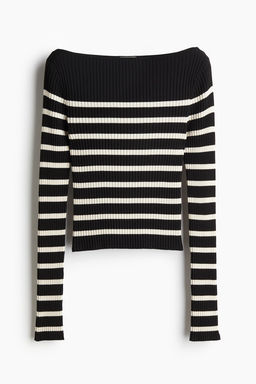 Top en punto de canale con escote barco - H&m фото 4