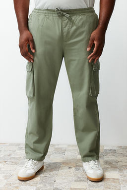 Ac?k Haki Regular Fit Kargo Cepli Beli Bagc?kl? Buyuk BedenPantolon TMNSS24AR00002