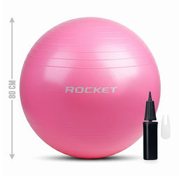 Фитбол 80см ROCKET Антивзрыв, цвет розовый (80-85см 1300г)