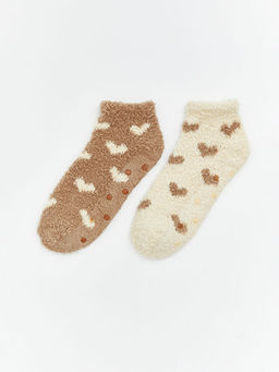 Kalp Desenli Kayd?rmaz Taban Kad?n Ev ?orab? 2li