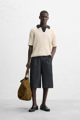 CONTRAST KNIT POLO SHIRT - Zara фото 8