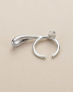 Кольцо с белым серебрением