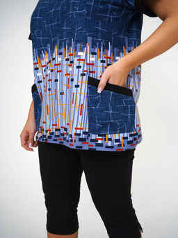 Костюм женский, цвет черный голубой