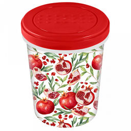 Банка пластмассовая "Asti" 1л, д11,5см, h14,7см, с завинчивающейся крышкой, красный (Россия)