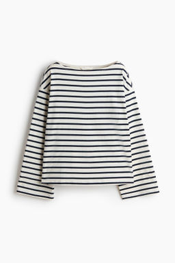 Top de manga larga con escote barco - H&m фото 2