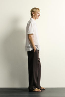 CAMISA RELAXED FIT CENEFA COMBINADA / Blanco roto - Zara фото 4