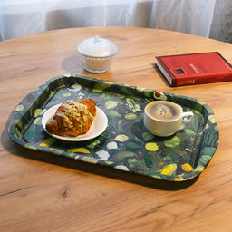 Поднос металлический "Авокадо" 48х32,6х2,6см, прямоугольный (Россия)