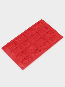 Форма для конфет и шоколада новогодняя Доляна Рождество, силикон, 30?17 см, 16 ячеек, красная