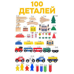 Железная дорога набор Городок 100 деталей - Simaland фото 3