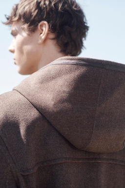 LIMITED EDITION CHECKED CONTRAST WOOL BLEND PEA COAT - Zara фото 6