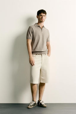 POLO PUNTO REGULAR FIT CREMALLERA / Crudo / Vigor?