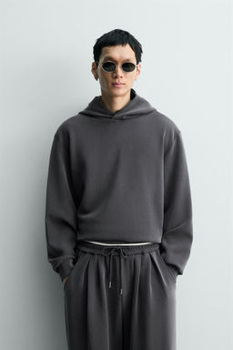 SUDADERA LAVADA SOFT CAPUCHA / Azul / Gris - Zara фото 2