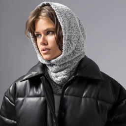 Капор черно-белый CHARUTTI