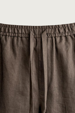 PANTAL?N RELAXED FIT 100% LINO / Marr?n / Topo - Zara фото 13