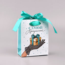 Цена за 3 шт. Пакет ламинированный с лентой Самой прекрасной, S 12?5.5?15 см