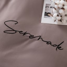 Комплект постельного белья Однотонный Сатин Вышивка CH036 1.5 спальный 70-70 2 шт