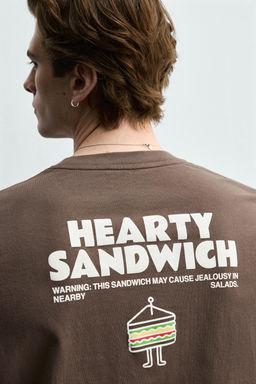 CAMISETA BORDADO S?NDWICH / Marr?n claro - Zara фото 14