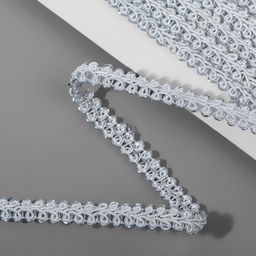 Цена за 2 шт. Тесьма декоративная «Шанель», 8 мм, 10±1 м, цвет белый, серебряный