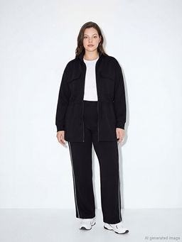 Dik Yaka Soft Touch Kad?n Fermuarl? Sweatshirt