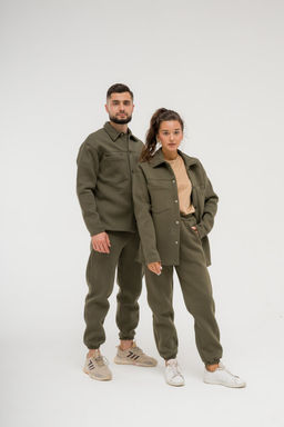 515 Утепленный костюм на кнопках, хаки - Knitka wear фото 14