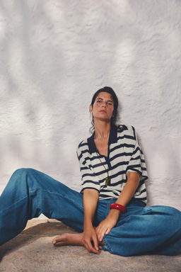 STRIPED KNIT POLO SHIRT - Zara фото 10