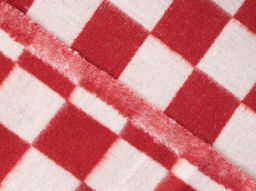 Одеяло байковое 140*205 клетка цв. красный (Россия ВВТ)