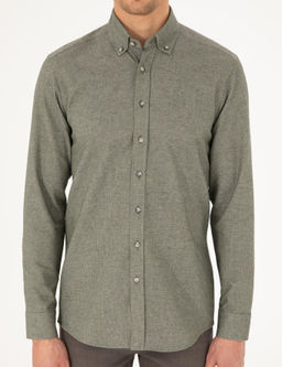 Рубашка Pierre Cardin Slim Fit хаки длинный рукав