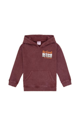 Erkek _ocuk Bordo Kap__onlu Sweatshirt