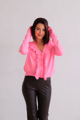 Martichelli Кардиган с рюшами розовый  фото 6